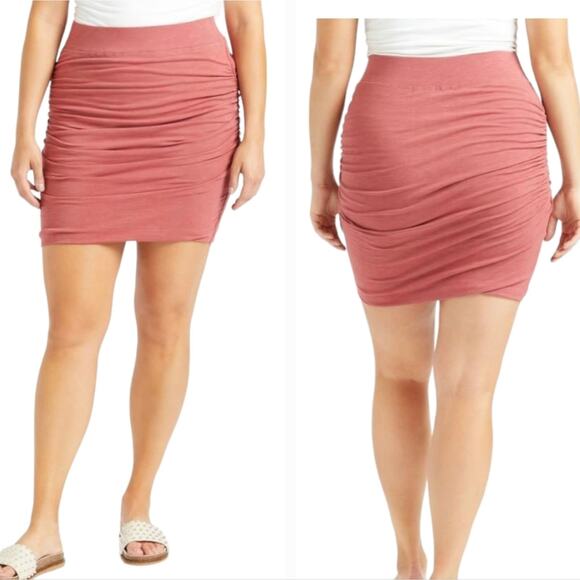 Sundry For Evereve Soleil La Lune Mauve Jam Ruched Mini Skirt Size 2 Medium New! - Picture 1 of 16
